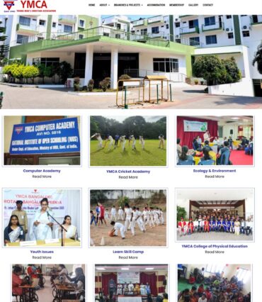 YMCA Bangalore community programs, facilities, and activities showcased on the official website