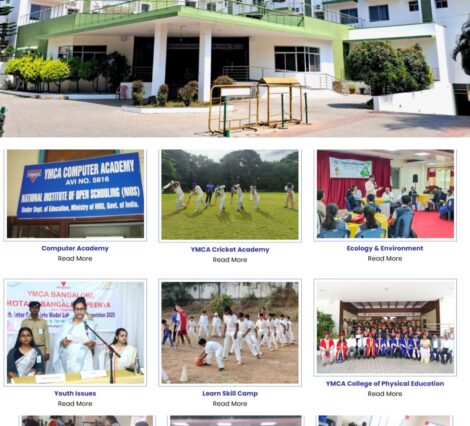 YMCA Bangalore community programs, facilities, and activities showcased on the official website