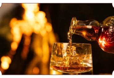 Premium Indian single malt whisky in a glass