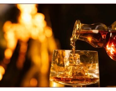 Premium Indian single malt whisky in a glass