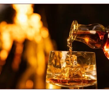 Premium Indian single malt whisky in a glass