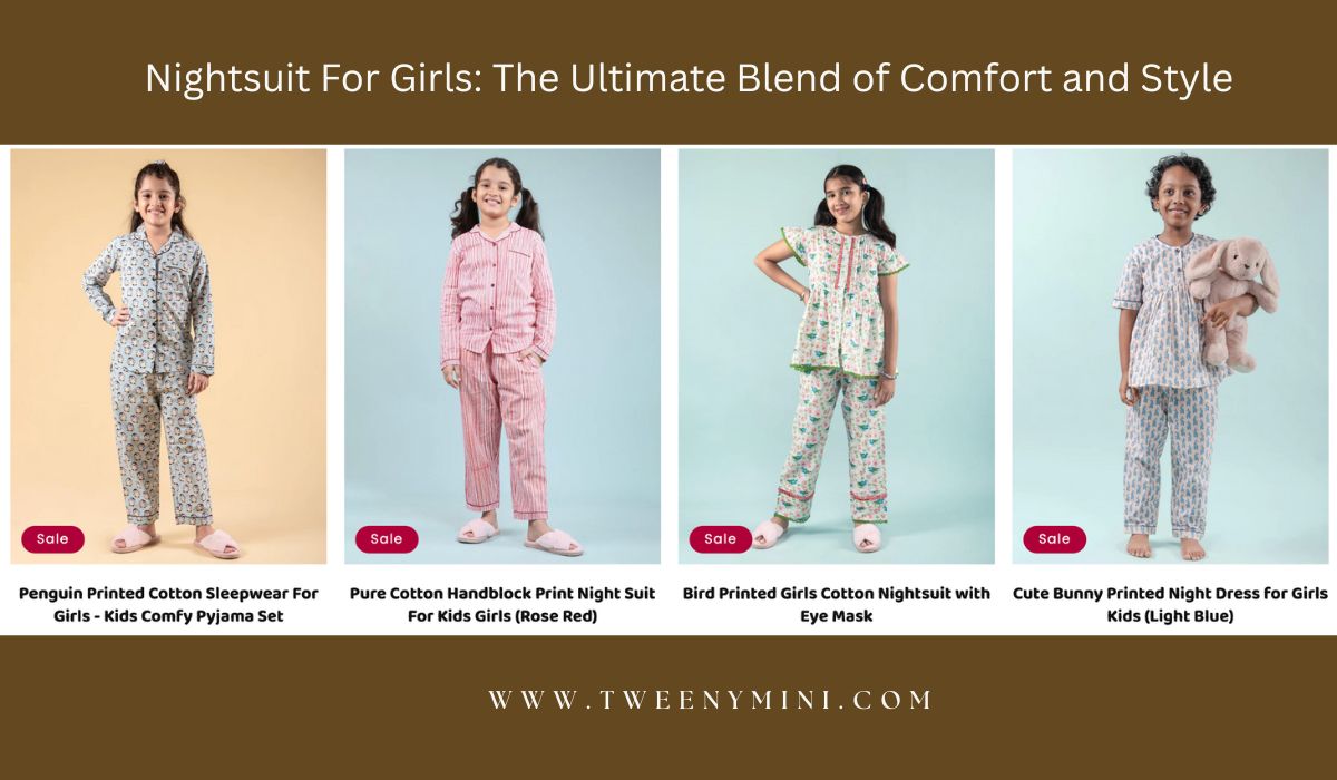 Nightdress for kids girls in baby blue