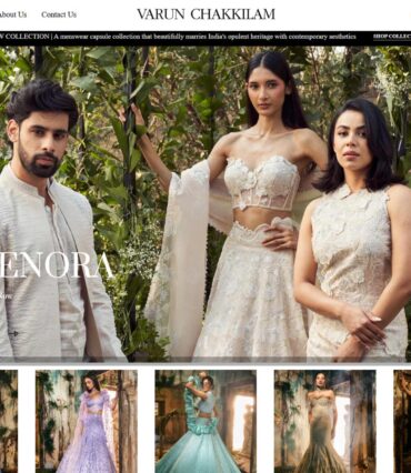 varun chakkilam luxury designer fashion e-commerce website showcasing men and women apparel collections