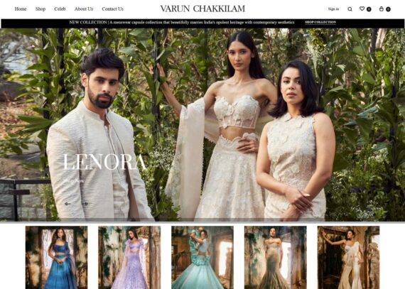 varun chakkilam luxury designer fashion e-commerce website showcasing men and women apparel collections