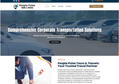 People Pulse Tours & Travels corporate transportation and employee commute services website developed by Web at Click