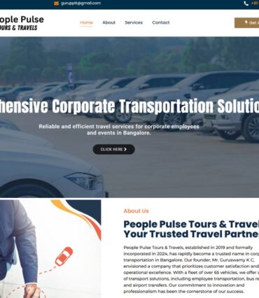 People Pulse Tours & Travels corporate transportation and employee commute services website developed by Web at Click