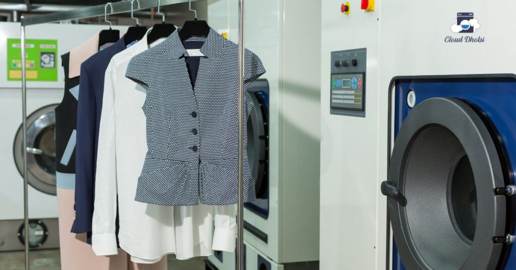 Dry cleaning services in Delhi by Cloud Dhobi with neatly pressed clothes ready for delivery